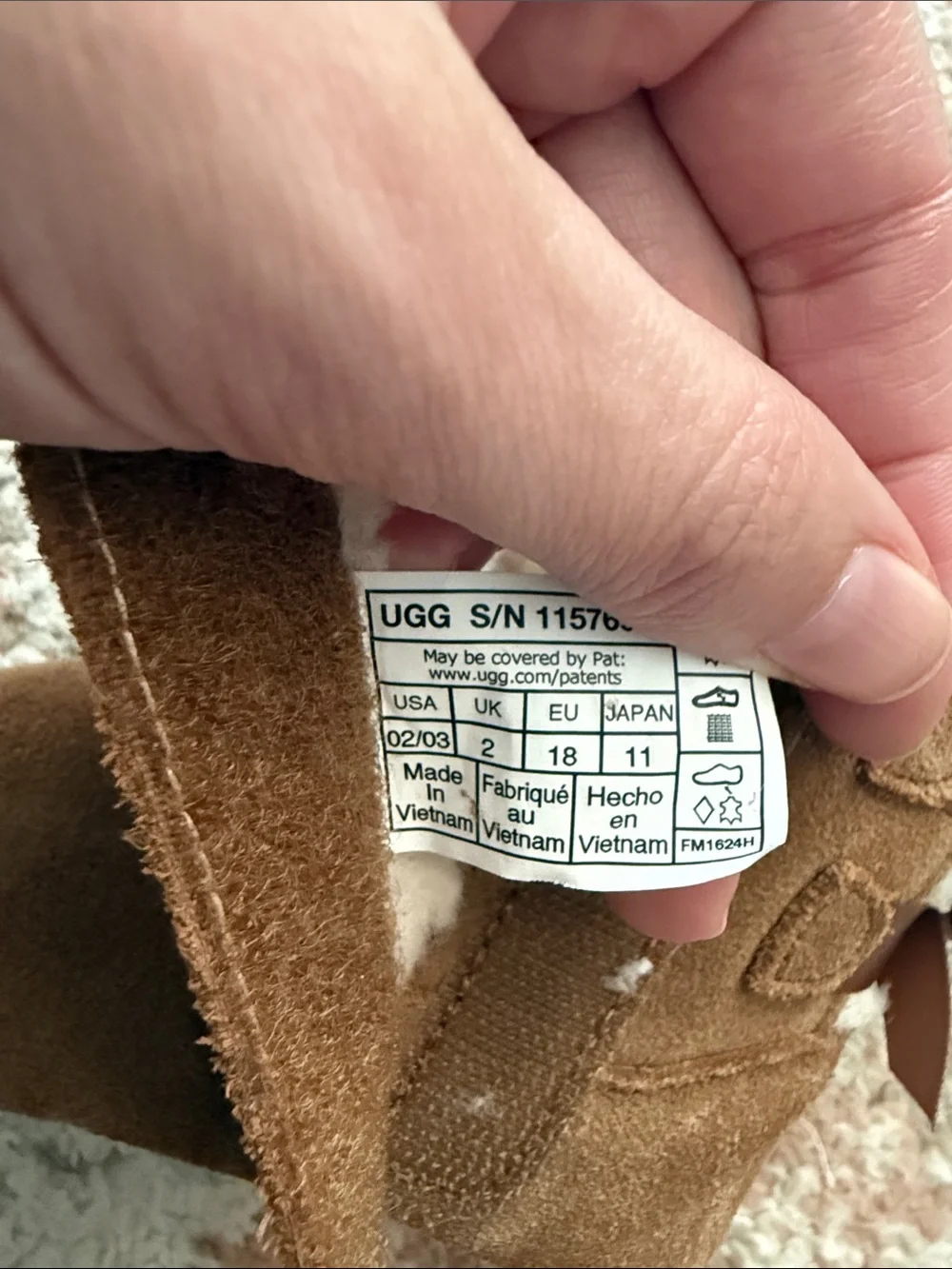 UGG Chestnut Suede Baby Boots with Back Bow Detail